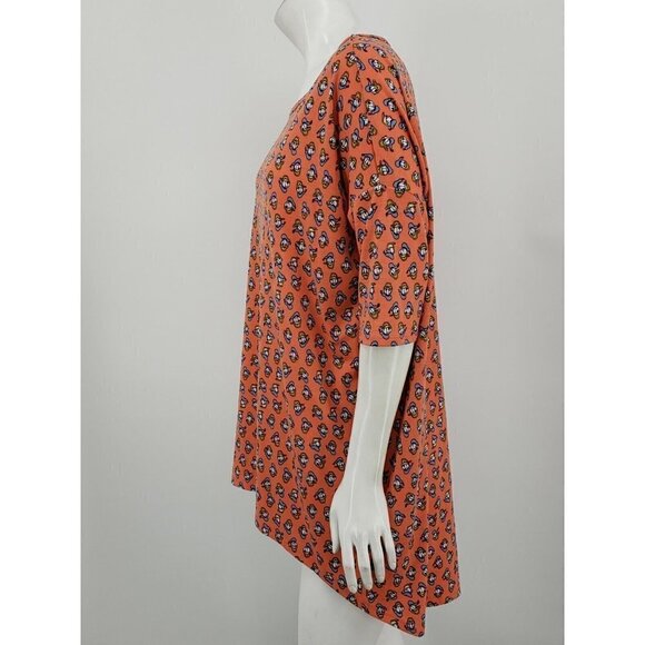 LuLaRoe Irma Tunic Top Medium Orange Donald Duck Disney Collection Tshirt - Picture 6 of 8